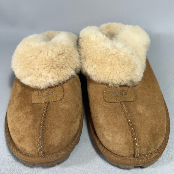 UGG Coquette Chestnut Suede Sheepskin Slippers - Picture 6 of 9